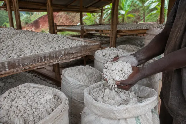 Sorting mineral by hand